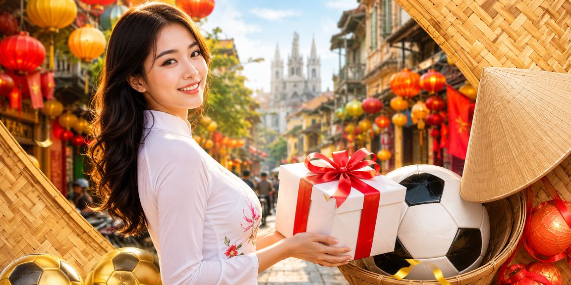 Người chơi cá cược bóng đá tại Hà Nội đội nón lá truyền thống