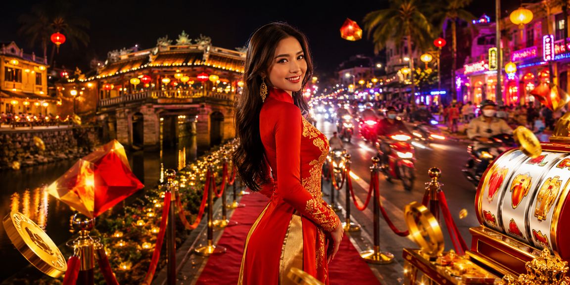 Trò chơi slot với chủ đề áo dài tại Hội An