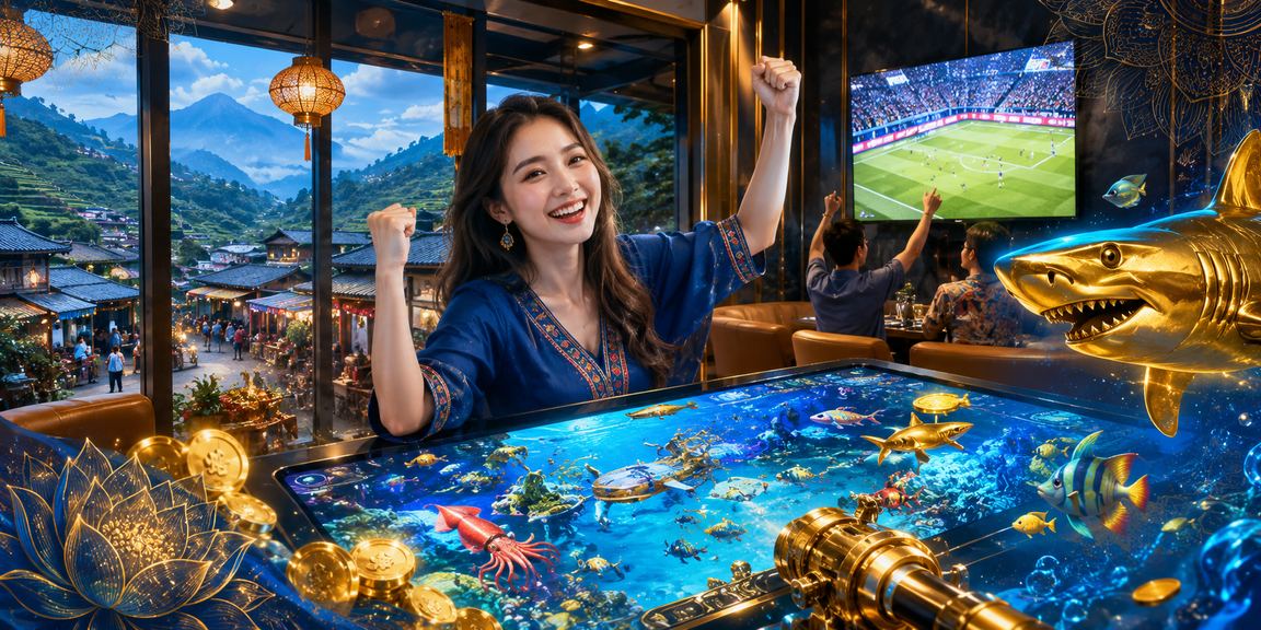 Người chơi tham gia game bắn cá trong chuyến du lịch Sapa